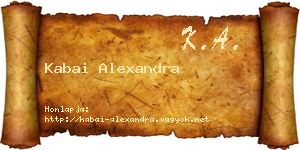 Kabai Alexandra névjegykártya